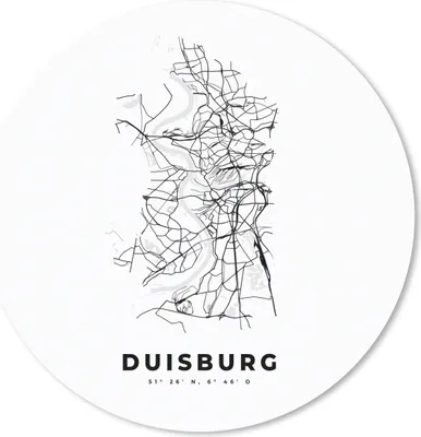 Produktbild von MuchoWow® Mauspad Mousepad Karte - Duisburg - Schwarz-Weiß - Stadtplan 40x40 cm - Mousepads - Maus Mat - Pad - Mausunterlage - Schreibtisch Accessoires