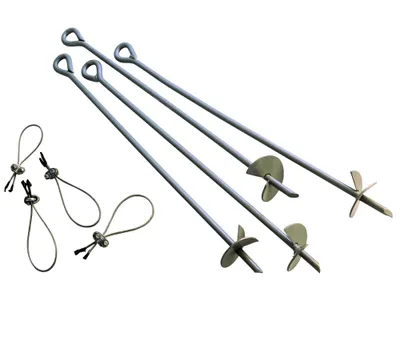 Produktbild von ShelterLogic Metall Bodenanker Sturmanker 4 Stück Silber 69 cm