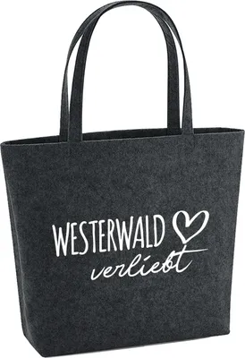 Produktbild von Huuraa Filzshopper Westerwald verliebt 22 Liter Charcoal Melange Filztasche Geschenkidee