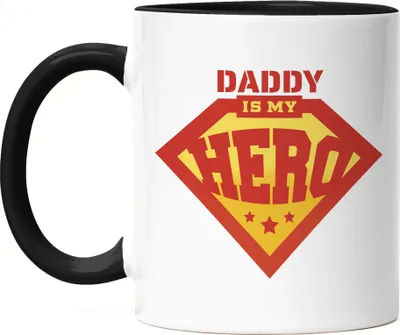 Produktbild von Daddy Is My Hero Tasse Schwarz Vatertag Geschenkidee Bester Papa Superhelden Vater