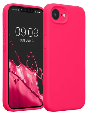 Produktbild von kwmobile Hülle kompatibel mit Apple iPhone 17e / iPhone 16e - Hülle Silikon gummiert - Handyhülle - Handy Case in Neon Pink