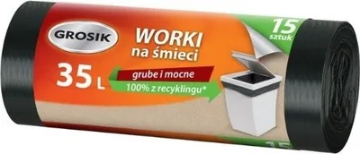 Zdjęcie produktu dla Jan Niezbędny, Worki na śmieci Grosik 35 L, 15 sztuk