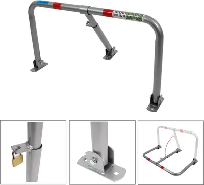 Produktbild von Parkplatzsperre abschließbar 43 x 80 cm feuerverzinkt Parkplatzbügel Sperrbügel Parkplatzblockierer Parkbügel Poller