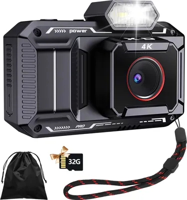 Image de Appareil photo numérique portable HD 1080P 48MP Appareil photo compact avec carte mémoire 32 Go Zoom numérique 18X Cadeau pour enfants, adolescents, débutants,Noir