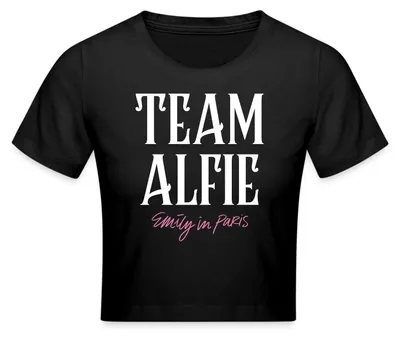 Produktbild von Spreadshirt Emily In Paris Team Alfie Crop Top, S, Schwarz