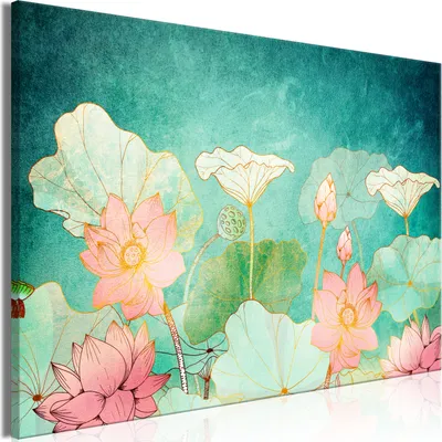 Produktbild von Italienischer Leinwand Leinwandbild - Fairytale Flowers (1 Part) Wide 60x40 cm Blumen b-C-0761-b-a