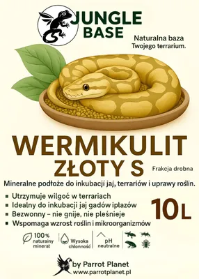 Obrázok produktu pre Jungle Base - Wermikulit Gold S - 10L minerálny inkubačný substrát pre teráriá Wermikulit Gold 10L - ideálny substrát na inkubáciu a udržanie vlhkosti v teráriách
