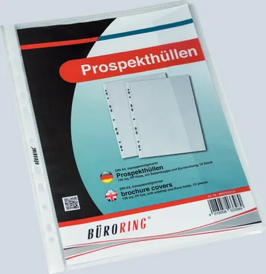 Produktbild von Büroring Prospekthülle A4 mit Kl. rechts seitlich offen, mit Klappe