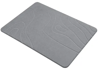 Produktbild von Rutschfeste Badematte, Duschmatte, Naturstein-Badezimmermatte, schnelltrocknende Kieselgur-Bodenmatte, 60 x 39 cm (dunkelgrau)