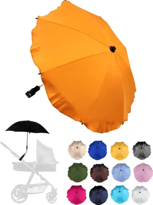 Produktbild von BAMBINIWELT Sonnenschirm für Kinderwagen Ø68cm UV-Schutz50+ Schirm Sonnensegel Sonnenschutz, orange