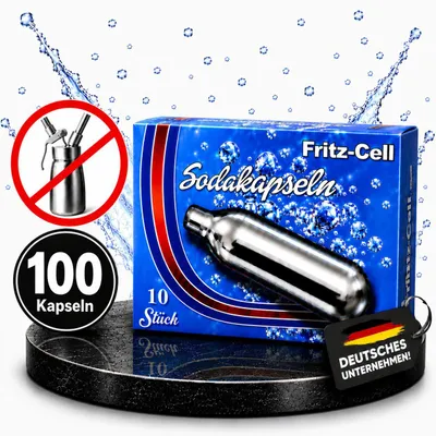 Produktbild von 100 x Fritz Cell 8g C02 Sodakapseln - für Sodasyphon, Sodabereiter