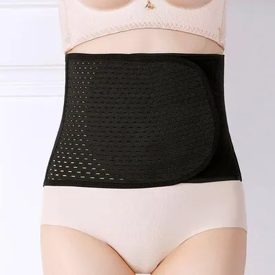 Image de Ceinture de soutien postnatale - Élastique et respirante - Réglable - XL Noir