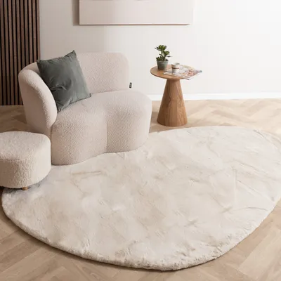 Produktbild von Volero - Hochflor Teppich - Comfy Supreme Pebble Creme - 160x230 cm - Wohnzimmer, Kinderzimmer, Schlafzimmer, Flur, Babyzimmer - Modern, Skandinavisch, Retro