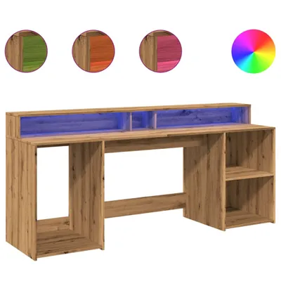 Obrázek produktu pro vidaXL LED stůl Artisan dub 200x55x91 materiál na bázi dřeva