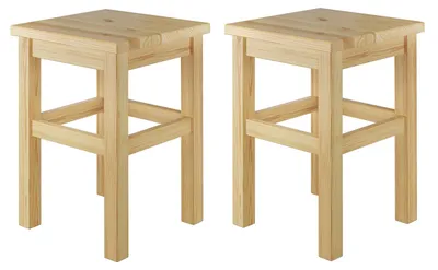 Produktbild von Holzhocker Sitzhocker ohne Lehne in Kiefer natur oder weiß V-90.71-41