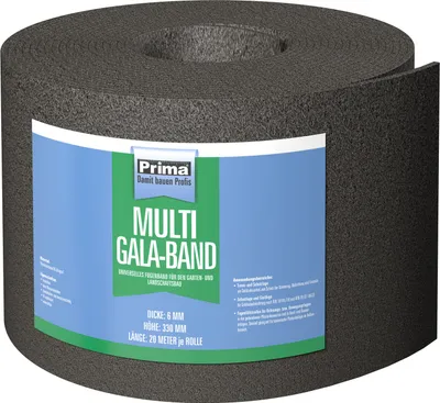 A roll of black foam material with a blue and green label.