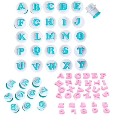 Produktbild von 36-teiliges Buchstaben- und Zahlen-Ausstechset für Fondant, Fondant-Alphabet, Tortendekoration, Backzubehör, Ausrufezeichenstempel, Kekse, Marzipan