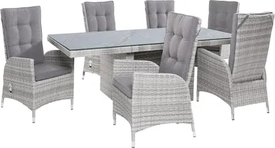 Produktbild von LC Garden »Parma« Gartenset weiß-grau Dining Set Sitzgruppe