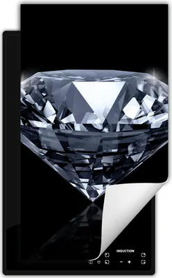 Produktbild von DarHaus Herdabdeckplatte 1 teilig 30x52 cm Anti Rutsch Matte Aufrollbar, schwarz - Diamant
