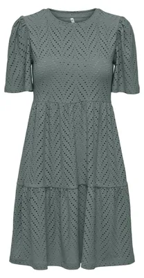 Produktbild von JDY Damen Kurzarm Kleid JDYCarla Cathinka A-Linie mit Lochmuster 15254680 Chinoi