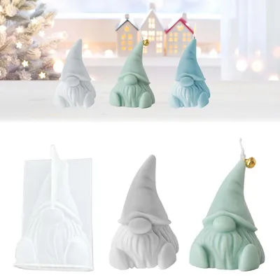 Produktbild von Silikonform Wichtel 3D Kerzenform für Gips und Harz Weihnachten Geschenk basteln
