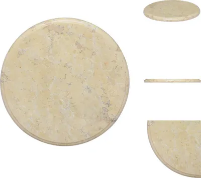 Produktbild von vidaXL Tischplatte Creme Ø40x2,5 cm Marmor -  Tischplatten