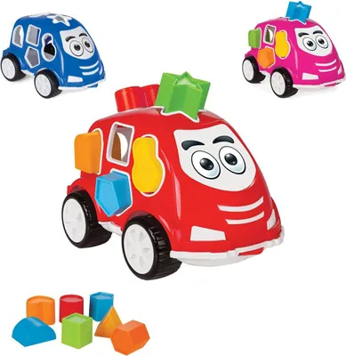 Produktbild von Pilsan Steckspiel Auto 03187 Sortierspiel, verschiedene Formen und Farben rot