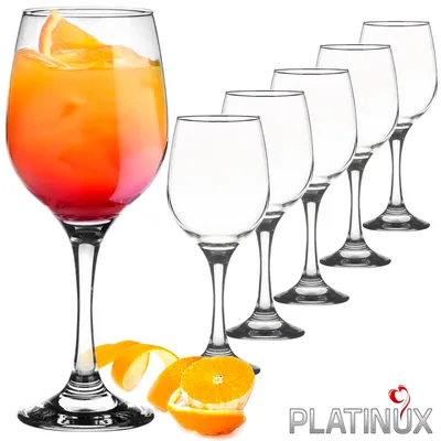 Produktbild von PLATINUX Weingläser Wasserglas Set 6 Teilig 250ml Cocktailgläser aus Glas massiv Getränkeglas Weißweingläser Trinkglas