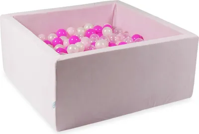 Obrázok produktu pre Sušička 90x90x40 Velvet Soft Light Pink so 400 guľôčkami: priehľadná, opálová, svetloružová, ružová