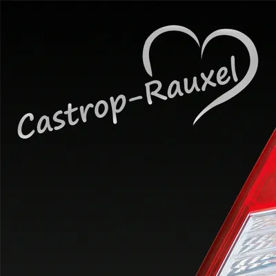 Produktbild von Auto Aufkleber Castrop Rauxel Herz Stadt City Liebe Love 18x8 cm Silber Sticker Heckscheibenaufkleber