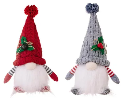 2 leuchtende Weihnachtszwerge mit LED, 28 cm, warmgelb