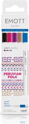 Produktbild von uni-ball Fineliner EMOTT 5er Set "Peruvian Folk"