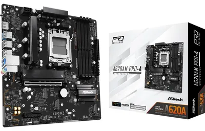 Immagine prodotto di ASRock A620AM Pro-A AM5 mATX HDMI/DP versione retail - Socket AMD AM5 (Ryzen Zen4) - Micro/Mini/Flex-ATX