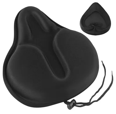 Image de Housses de selle imperméables - Housses de selle en gel - Housses de selle pour vélo - Housses de selle pour selles de vélo larges - Housses de selle confortables - 29 x 26 cm, en mousse à mémoire de forme - Housse de siège de vélo