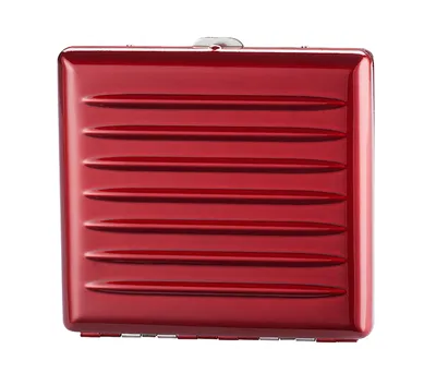 Produktbild von ZIGARETTENETUI "Wallet" für 20 Zigaretten Etui aus Metall Zigarettenbox Zigarettendose Case Box Dose Hardcase 43 (Groß-Rot)