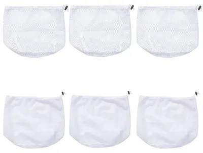 6 Wäschesäcke mit Kordelzug, 30x40 cm, Polyester, wiederverwendbar