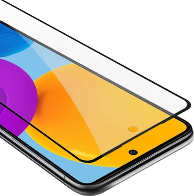 Produktbild von Cadorabo Panzerfolie für Samsung Galaxy M52 5G Schutzfolie in Schwarz Vollbild Folie Tempered Display Schutzglas