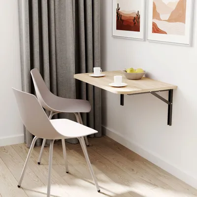 Image de AKKE Sonoma Table murale pliante avec coins arrondis Lxl : 110x65 cm