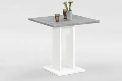 Produktbild von FMD furniture Esstisch Säulentisch 70 x 70 x 75 cm weiß / Beton LA Küchentisch für schmale Küchen