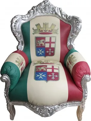 Produktbild von Casa Padrino Barock Sessel King Italien / Silber - Antik Stil Möbel - Unikat