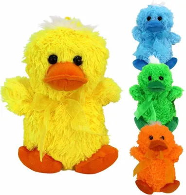 Produktbild von 4 Stück Enten Kuscheltier Sortiment bunt - ca. 22 cm