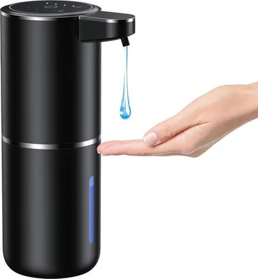 Zdjęcie produktu dla Elektryczny 3-dniowy dozownik mydła ręcznego z funkcją pianki pod prysznic do łazienek, kuchni, biur i szkół (czarny)