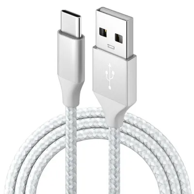 Produktbild von Schnellladekabel Ladegerät 2 Meter Weiß - für Samsung Huawei Lenovo Xiaomi Galaxy S22 S23 S24 Ultra Z Fold iPhone 17 16 15 Pro Max USB zu Typ-C