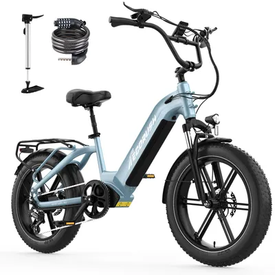 Produktbild von ECORUSH E Bike Herren Damen,48V15.6Ah,E-Bike 20 * 4.0 Zoll,Elektrofahrräder 250W & 25Km/h,E Bike 7-Gang Getriebe mit Display,Reichweite bis zu 120km