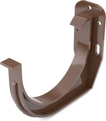 Produktbild von Rinnenhalter System 125 PVC 125mm Braun, mit Rastverbindung und Gummiprofil