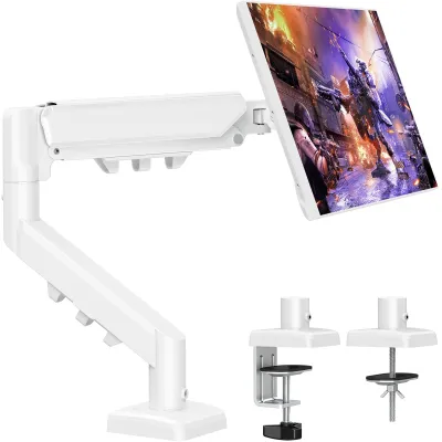 Produktbild von Omgoods – Monitorhalterung für Bildschirme von 13 bis 32 Zoll – Gasdruckarm, weiß