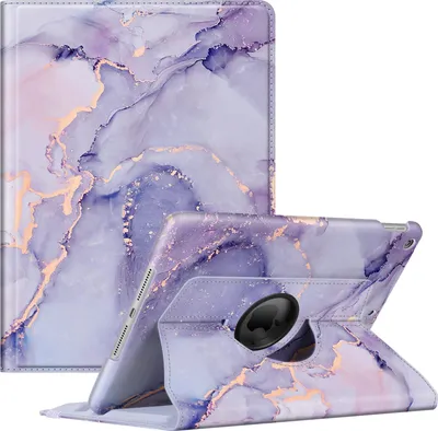 Produktbild von Fintie Hülle für iPad 10.2 Zoll 9.Generation / 8. Gen / 7. Gen (Modell 2021/2020/2019) mit Pencil Halter - 360 Grad Rotierend Stand Schutzhülle Cover mit Auto Schlaf/Wach Funktion, Lilac Marmor