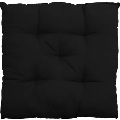 Produktbild von Stuhlkissen Genua 38x38 cm 2er Pack Sitzkissen mit Steppung, Farbe:Schwarz