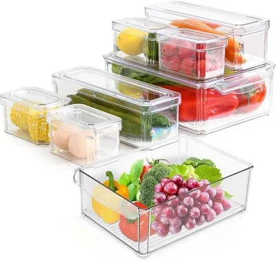 Produktbild von Famanu Kühlschrankorganizer 8-teiliges Set mit Deckel - BPA-frei