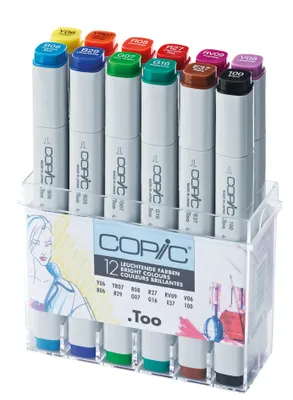 Produktbild von COPIC Profi Marker 12er Set Leuchtfarben